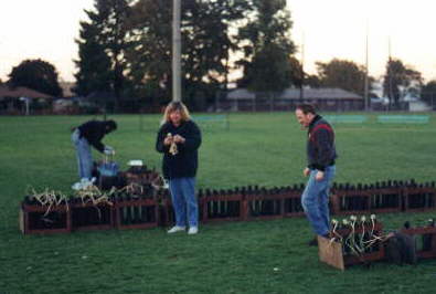 Loading the shells into the racks